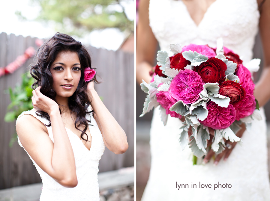 Beautiful pink and red bridal bouquet