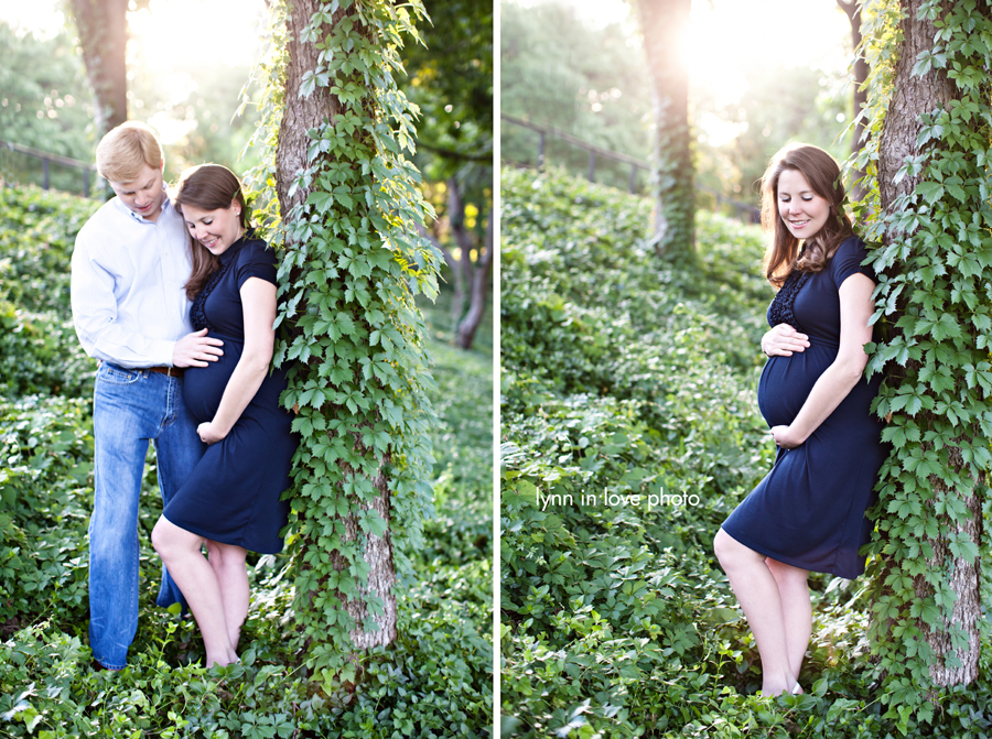 Maternity photography in green grass