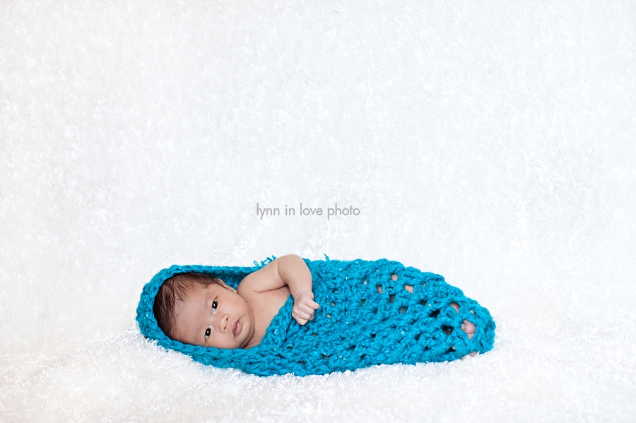 Kai_1month_Baby_newborn_009 Boy on Turquoise cacoon