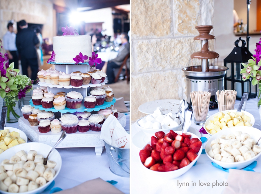 cupcake wedding cake and chocolate fountain