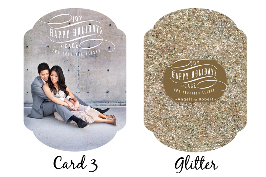 blog2011-Card3---Glitter Kate Spade style Christmas Card that's chic with glitter by Lynn in Love Photo, Dallas Wedding Photographer