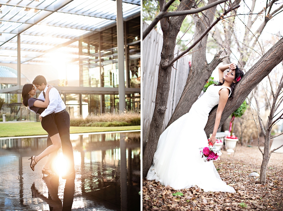 Lynn in Love Photo, Dallas Wedding Photographer with gorgeous sunlit reflections in engagement pictures