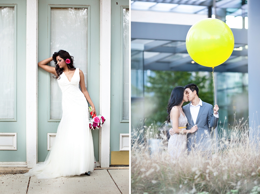 Lynn in Love Photo, Dallas Wedding Photographer with big yellow balloon