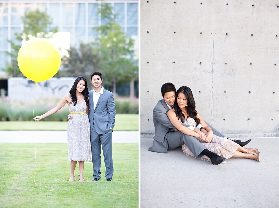 Lynn in Love Photo, Dallas Wedding Photographer with giant yellow balloon