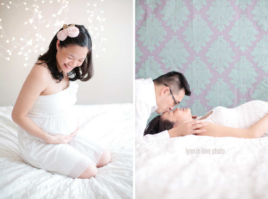 Lan_Maternity_Blog_005 Lan's soft and romantic maternity session with white dress and lights by Lynn in Love Photo, Dallas Maternity Photographer