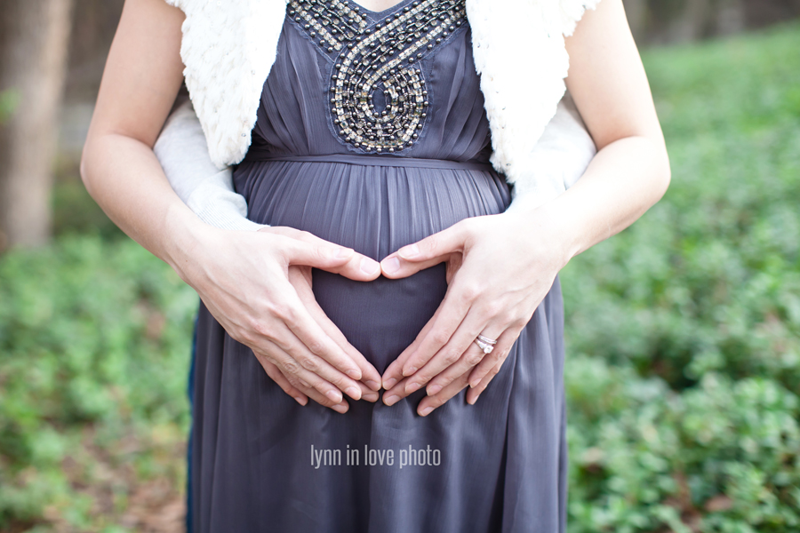 Lan_Maternity_Blog_011 Lan and Herman's romantic maternity session in Highland Park in gray dress and white shawlby Lynn in Love Photo, Dallas Maternity Photographer