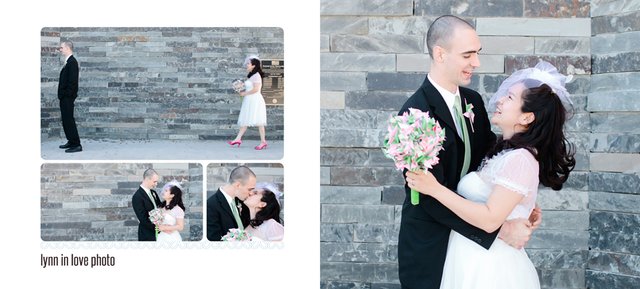 Minh & Thomas Courthouse Wedding at the Rockwall County Courthouse by Lynn in Love Photo with swiss dot vintage tea length bridal gown and birdcage veil fascinator by Dallas Wedding Photographer