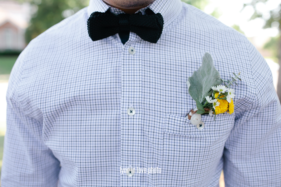 Gabi and Oscar Brazilian Vintage Glam Outdoor Wedding with handsome groom and groomsmen in gingham shirts and black bowties and cute vintage details by Lynn in Love Photo, Dallas Wedding Photographer