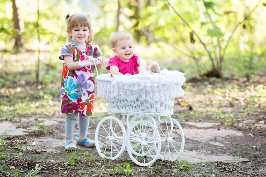 Girls with baby carriage by Lynn in Love Photo, Dallas and Houston Child Photographer