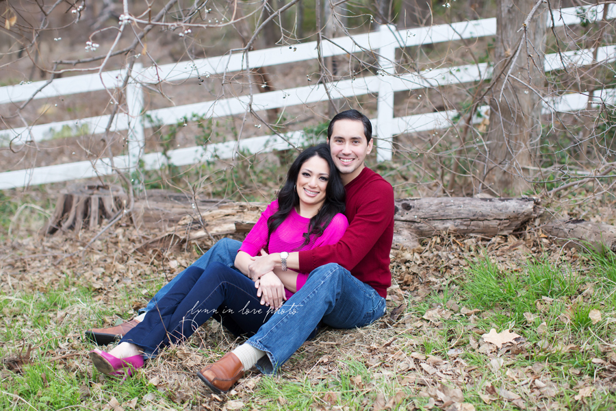 Kristin and Carlos's Valentine love shoot session in bright colors (red and pink) at the outdoor studio by Lynn in Love Photo, Dallas and Houston Portrait photographer